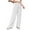White, variant on LLYwey s Christmas Pajama Pants Ladies Fashion Trousers Full Pants Casual Straight Solid Color Loose Casual Wide Leg Pants New Full Length Pants Regular Fitted Green-2 M