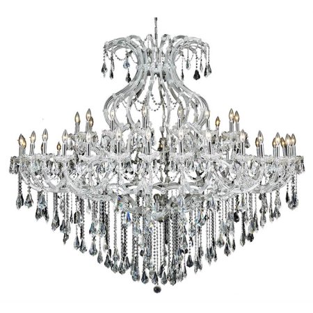 

72 in. 49-Light Chandelier in Chrome with Royal Cut Crystal