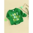 thumbnail image 4 of Elippeo Infant Baby Irish Festivals Jumpsuit 6M 12M 18M 24M ShamrockLetter Print Round Neck Long Sleeve Sweatshirt Romper, 4 of 9