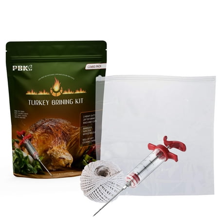 Large Turkey Brine Bags, Combo Pack - Marinade Injector - Roll cooking Twine - XL Heavy Duty Leakproof, Food grade BPA free