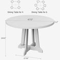 thumbnail image 2 of Dining Table for 4 to 6 People, 47 in Round Dining Table, Wooden Kitchen Table with Sturty Legs, Dining Room Table for Dining Room, Kitchen, 2 of 7