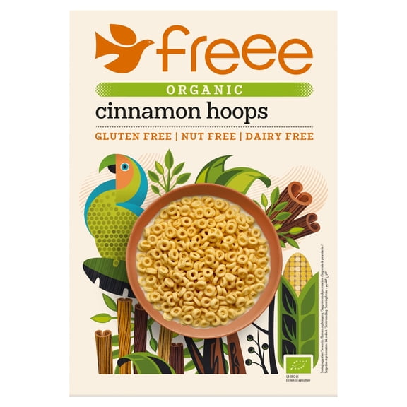 Freee Gluten Free Organic Vegan Cinnamon Hoops 300g, Imported from Britain