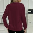 thumbnail image 7 of FAVIPT Women's Quilted Quarter Zip Sweatshirt Small Dough Twists Textured Pullover Long Sleeve Crew Neck Tops Casual Loose Fall Outfits 2025 Wine,S, 7 of 7