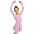 thumbnail image 2 of BRGZLK Ballet Leotards for Girls Classic Solid Color Long Sleeve Round Neck Dance Dress Toddler Soft Comfortable Jumpsuit Dress Pink 12-13 Years, 2 of 5