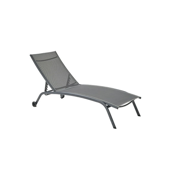 Naterial Camastro Ajustable Apilable de Acero y Malla con Ruedas, Modelo Rivera