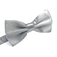 thumbnail image 4 of Men Satin Bowtie Classic Wedding Party Bow Tie Solid Color Adjustable Necktie, 4 of 4