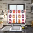 thumbnail image 4 of Yayeee Kitchen Curtains Tier Pair Light Filtering 27"x24" Rod Pocket Short Cafe Window Panel, Jam Jars, 4 of 7