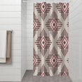 thumbnail image 2 of Beige Geometric Diamond Striped Pattern Shower Curtain 36"x72" ,Bathroom Decorative Shower Curtains Set with 12 Hooks,Modern Waterproof Washable Shower Curtain, 2 of 6
