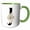 Green/White, variant on 3drose, Pretty Tropical Leaf Monogram Initial J, 11oz Two-tone Blue Mug