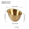 thumbnail image 3 of Vegetable Bowl Food Grade Stainless Polished Large Capacity Tableware Solid Hot Pot Restaurant Salad Lettuce Bucket Kitchen/ Matte Gold Stainless Steel Bevel Vegetable Bowl 15Cm Gd1, 3 of 5