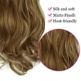 thumbnail image 4 of SHCKE Fish Line Extensions 20 Inch Invisible Hair Extensions with Transparent Fish Line Removable Secure Clips Synthetic Wavy Curly Secret Hairpiece Ginger Brown Mix Bleach Blonde, 4 of 6