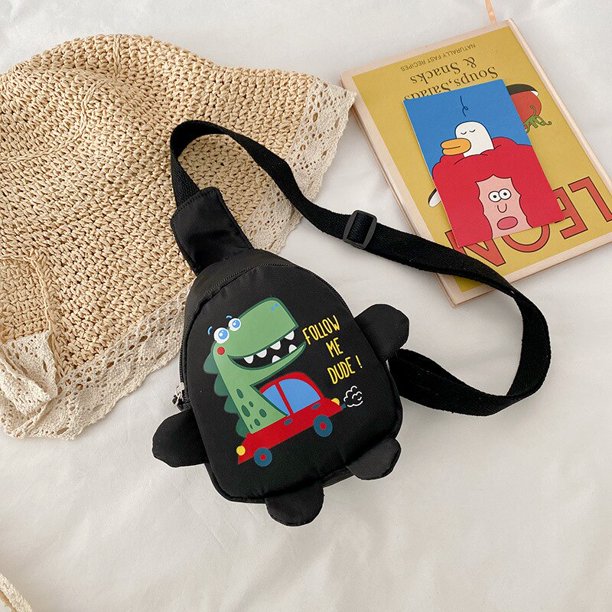 Mochila de dinosaurio de dibujos animados para niños, mochilas escolares para niños y niñas de 3 a 6 añosNegro Fivean unisex