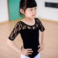 thumbnail image 5 of Girl Ballet Leotard Gymnastics Onesies Lace Short Sleeve Stretchy Dance Suit Activewear, for Dance Gymnastic Exercise Performance, 3-13 Years, 5 of 5