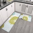 thumbnail image 2 of Green and Blue Pioneer Flower Pattern Kitchen Rugs Sets Of 2,Anti Fatigue Kitchen Mat Rugs Non Slip Washable,Decorative Kitchen Floor Mats for Kitchen,Sink,Laundry,17"x30"+17"x47", 2 of 7
