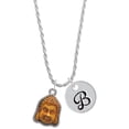 thumbnail image 1 of Delight Jewelry Resin Buddha Head in Frame Silvertone Script Initial Disc - B - Charm Necklace, 20"+3", 1 of 4