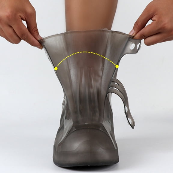 Healifty Waterproof Boots Women Seamless Black 1 Pair