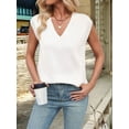 thumbnail image 6 of Womens V Neck Sweater Vest Oversized Ribbed Knit Sleeveless Casual Loose Fit Pullover Tank Top White L, 6 of 9