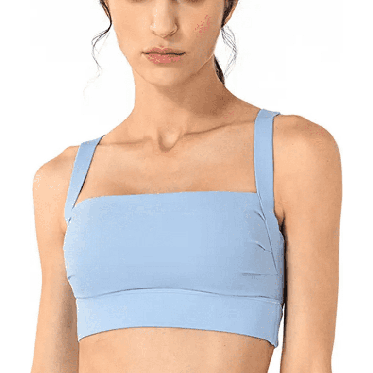 Backless Sports Bras for Women Sexy Square Neck Workout Crop Top