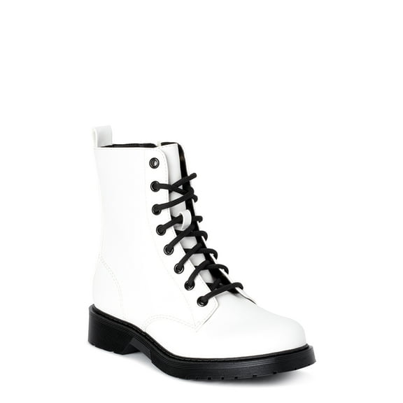 Womens Lace-Up Boots | White