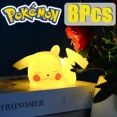 thumbnail image 1 of 12cm Pokemon 8 Uds venta al por mayor Kawaii Pikachu Gengar personaje de Anime lámpara de noche muñeca de luz lámpara brillante modelo juguete regalos de navidad, 1 of 5