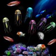 thumbnail image 3 of Artificial Jellyfish Aquarium Decoration Glowing Effect Fish Tank Ornament Decor Orange, 3 of 8
