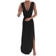 thumbnail image 1 of Vestido largo hasta el suelo con cuello en V liso sin mangas suelto de Inglaterra informal a la moda para mujer Pompotops  ghjkhdj7641, 1 of 6