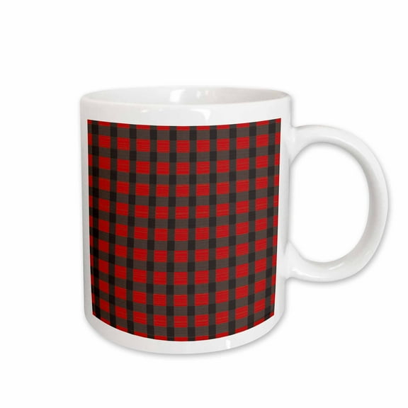 3drose, Image of Red and Black Buffalo Plaid Print, 11oz Mug