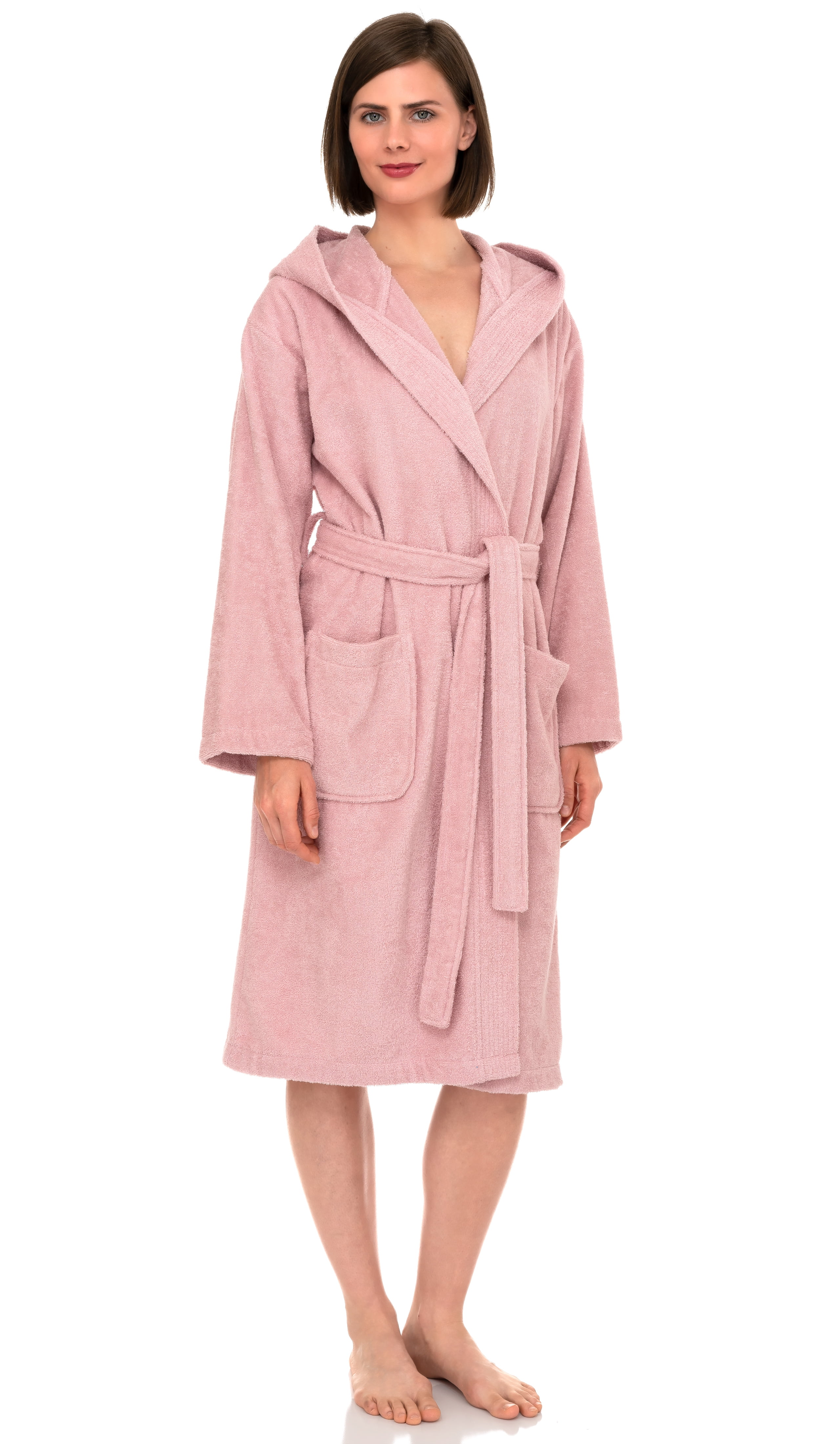 Made in Turkey Cotton Terry Cloth Bathrobe TowelSelections Womens Hooded Robe