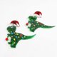 thumbnail image 3 of Pendientes navideños Yashi de arcoíris con forma de Dinosaurio de jengibre acrílicos, 3 of 5