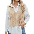 thumbnail image 2 of Goodtrade8 Sweater Women Trendy Knitted Lightweight Sweater Vests Casual V-Neck Solid Color Sleeveless Sweaters for Women Tops, 2 of 6