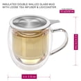 thumbnail image 4 of Taza de Vidrio Teabloom 430 ml Resistente al Calor con Infusor y Tapa, 4 of 9