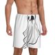 thumbnail image 2 of Fotbe Cute Ghost Simple Drawing Pantalones Cortos de Pijama para Hombre, Ropa de Dormir, Pantalones de Pijama Cortos para Hombre-Small, 2 of 6