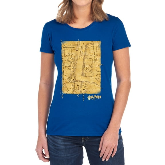 Harry Potter Marauders Map Interior Women's T Shirt, Royal, Small