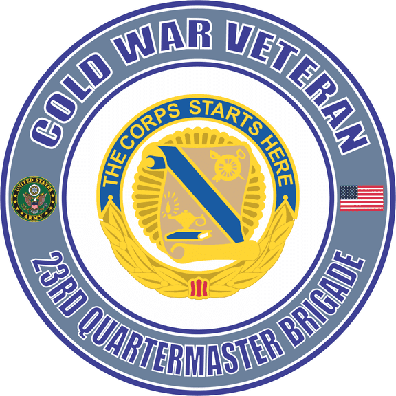 3.8 Inch U.S. Army Cold War 23rd Quartermaster Brigade Unit Crest Veteran Decal