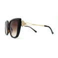 thumbnail image 3 of Elegant Rhinestone Fan Jewel Hinge Oversize Square Cat Eye Sunglasses Tortoise Brown, 3 of 4