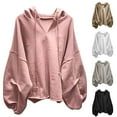 thumbnail image 2 of ShiShine Womens Long Sleeve Hooded Shirts Lightweight Loose Fit Casual V Neck Pullover Sweatshirt Fall Winter Fashion Hoodies, 2 of 4