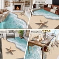 thumbnail image 5 of Beach Coastal Area Rug 6x9 FT, Non Slip Living Room Throw Carpet, Summer Nautical Starfish Aqua Beige Washable Soft Large Floor Carpet Non-Shedding Rug for Bedroom Dining Room Play Room, 5 of 9