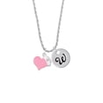 thumbnail image 2 of Delight Jewelry Silvertone Pink Heart with Nurse Hat Silvertone Script Initial Disc - W - Charm Necklace, 20"+3", 2 of 4