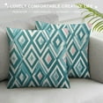 thumbnail image 3 of COMIO  Decorative Throw Pillow Covers  Geometric Design Cushion Cover for Couch Sofa Living Room, Aqua Blue, 3 of 5