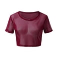 thumbnail image 3 of Women's Tops, Tees & Blouses Short Sleeve Seamless Arm Shaper Mesh Womens Spring Summer Shirts, 3 of 3