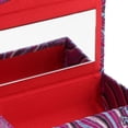 thumbnail image 4 of Estuche de lápiz labial retro de moda en estuche rígido de brocado de seda de tela con soportes de espejo Púrpura Zulema caja de almacenamiento de labios, 4 of 8