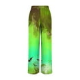 thumbnail image 4 of Pants for Women, Woman Halloween Printing Elastic Waist Drawstring Wide Leg Long Pants, 4 of 5