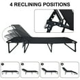 thumbnail image 6 of Thehsnt Camping Cot, Adjustable 4-Position Adults Reclining Folding Chaise with Pillow, Outdoor Lounge Chair Sleeping Cot Bed, Perfect for Office, Pool, Beach, Patio, 6 of 8