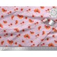 thumbnail image 2 of Soimoi Pink Poly Georgette Fabric Text & Poppy Floral Print Sewing Fabric Yard 52 Inch Wide, 2 of 3