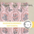 thumbnail image 6 of Vintage Flower Pattern Kitchen Curtains Window Panels, Spring Floral Leaves Plants Pink Insulated Window Treatment Curtain, Grommet Curtains for Bedroom/Living Room/Bathroom, 2 Piece 42"Wx45"L, 6 of 8
