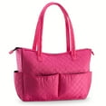thumbnail image 2 of KIOTA Beauty Bag - Ideal for Bottles - Makeup Brush Storage Pocket and Outer Pockets - Quilted Finish Shoulder Bag Cosmetic Organizer - Bubblegum, 2 of 8