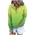 thumbnail image 2 of Women's Fashion Street Style Color Changing Button Collar Drawstring Hoodie Casual Autumn Winter Sports Sweatshirt, 2 of 5