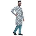thumbnail image 2 of Atasi Cotton Long Kurta Pajama Set For Men Designer Casual Kurta Pajama Clothing, 2 of 3