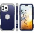 thumbnail image 3 of TECH CIRCLE for iPhone 16 Pro Slim Soft Rubber Armor Case,Three Layer Heavy Duty Shockproof Protection Hard Plastic Bumper + Soft Silicone Rubber Hybrid Protective Cover,Darkblue, 3 of 8