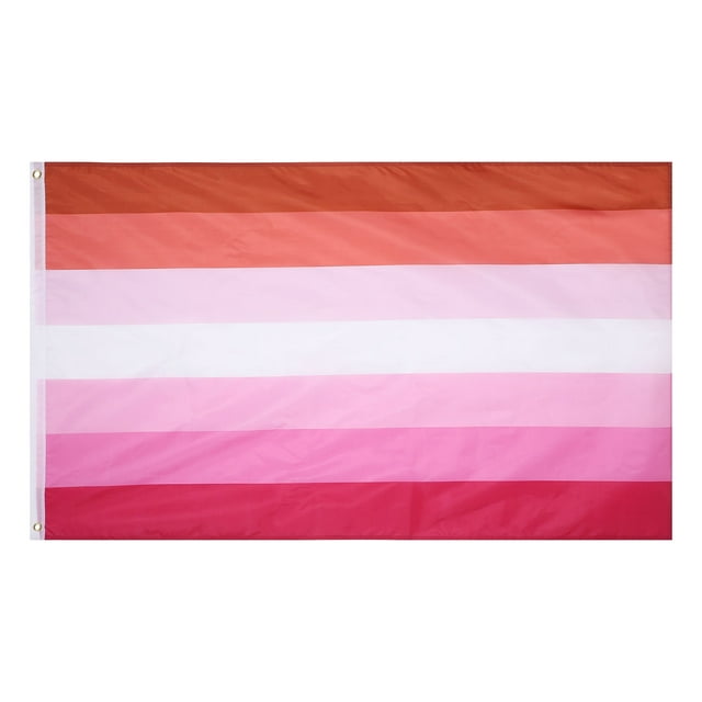 Amosfun Fashion LESBIAN Polyester Rainbow Flag Large Durable Pride Flag Outdoor Banner